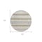 Homeroots 8' Ivory Gray And Beige Round Striped Washable Indoor Outdoor Area Rug 598360 - alternate 5
