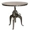 Homeroots 36" Gray Metal Pedestal Base Adjustable Height Round Top Dining Table 488596 - alternate 1