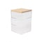 Martha Stewart Brody Clear Plastic Storage Organizer Bins W/Light Natural Paulownia Wood Lid, Small, 3.75x3in, 3PK BE-PB4517-3WD-CL-NT-MS - alternate 1