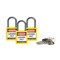Brady Lockout Padlock, Keyed Alike, Nylon, Yellow, 1 in Shackle Height, 1 3/16 in Body Width, 3 PK 118961 - alternate 1