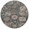 Homeroots 8' Taupe Blue And Beige Round Geometric Washable Indoor Outdoor Area Rug 609114 - alternate 5