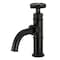 Kingston Brass One-Handle Single-Hole Bathroom Faucet with Knurled Handle and Push Pop-Up Drain, Matte Black KS2820RKX - alternate 1