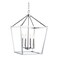 Jonathan Y Pagoda 16" 4-Light Classic Traditional Metal Cage Lantern LED Pendant, Chrome JYL7437C - alternate 1
