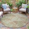 Homeroots 8' Fern Green And Beige Round Geometric Washable Indoor Outdoor Area Rug 632001 - alternate 8