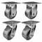 Hyw Products Heavy Duty Caster Set 4in Steel Wheels, 2 Rigid & 2 Swivel, 4PK 40-40R-A1-SS-2,40-40S-A1-SS-2 - alternate 1