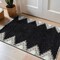 World Rug Gallery Geometric Pattern Shag Area Rug 2 ft x 3 ft Anthracite WR124ANTHRACITE2X3 - alternate 1