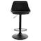 Elama 2 Piece Faux Leather Adjustable Bar Stool in Black and White with Black Base ELM-704-1-BLK-WHT - alternate 9