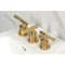 Kingston Brass Three-Handle Bidet Faucet with Knurled Handle and Brass Pop-Up, Polished Brass KB6322KNL - alternate 4