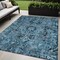 Homeroots 5' X 8' Denim and Gray Oriental Washable Non Skid Indoor Outdoor Area Rug 563749 - alternate 1