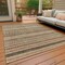 Homeroots 10' X 14' Chocolate And Taupe Striped Washable Indoor Outdoor Area Rug 615337 - alternate 5