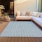 Homeroots 10' X 14' Denim Blue And Ivory Geometric Washable Indoor Outdoor Area Rug 614742 - alternate 6