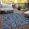 Homeroots 3' X 5' Navy Blue And Denim Blue Damask Washable Indoor Outdoor Area Rug 588184 - alternate 8