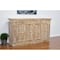 Homeroots 76in Antiqued White Distressed Solid Wood Carved Floral Sideboard with Four Doors 488629 - alternate 2