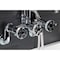 Kingston Brass Three-Handle 2-Hole Adjustable Wall Mount Clawfoot Tub Faucet with Knurled Handle and Hand Shower AE8451RKX - alternate 4