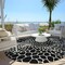 Homeroots 8' Black And Ivory Round Geometric Washable Indoor Outdoor Area Rug 595057 - alternate 5