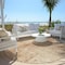 Homeroots 8' Terra Cotta And Copper Round Abstract Washable Indoor Outdoor Area Rug 587310 - alternate 5