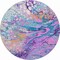 Homeroots 8' Periwinkle Purple And Ivory Round Abstract Washable Indoor Outdoor Area Rug 643555 - alternate 1