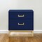 Homeroots 20" Gold And Dark Blue End Table With Two Drawers 544085 - alternate 6