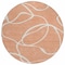 Homeroots 8' Salmon And Ivory Round Abstract Washable Indoor Outdoor Area Rug 597519 - alternate 4