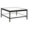 Homeroots 32" Clear And Black Glass And Steel Square Coffee Table With Shelf 520961 - alternate 5