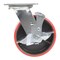 Vestil Polyurethane Swivel With Brake Caster 6 In. Diameter x 2 In. Width 1232 lb Red/Black CST-VE-6X2PU-SWB - alternate 3