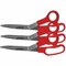 Universal Stainless Steel Scissors, 7 3/4" Length, 3" Cut, Bent Handle, Red, 3PK UNV92019 - alternate 1