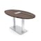 Skutchi Designs Boval Conference Table With Power Unit, 36 in W, 72 in L, Brown HAR-BOVL-36X72-DOU-H3041-ESIL - alternate 1