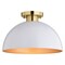 Vaxcel Semi Flush Mount Ceiling Light, Devon 12.75-in W LED Compatible Glossy White and Gold Satin Brass C0305 - alternate 1