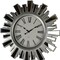 Homeroots 19" Silver And Clear Mirrored Glass And Heavy Duty Plastic Silent Analog Sunburst Wall Clock 626353 - alternate 5