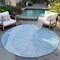 Homeroots 8' Denim Blue And Sky Blue Round Abstract Washable Indoor Outdoor Area Rug 582010 - alternate 4