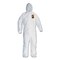 Kleenguard A30 Elastic-Back and Cuff Hooded Coveralls, 1" Flap, X-Large, White, 25PK KCC 46114 - alternate 1