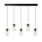 Jonathan Y Gaines 33.25" 5-Light Farmhouse Industrial Iron Mason Jar Linear LED Pendant, Oil Rubbed Bronze/Clear JYL7803A - alternate 1