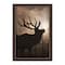 Homeroots Elk Sunrise Black Framed Print Wall Art 530018 - alternate 3