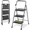 Simple Deluxe 3 Step Ladder Foldable, Lightweight Portable Step Stool, 800lbs Portable Ladder with Wide Anti-Slip 3A88HILADDERBT3SBLK - alternate 1