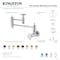 Kingston Brass Wall Mount Pot Filler Faucet with Knurled Handle, Matte Black KS3100RKX - alternate 4
