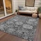 Homeroots 9' X 12' Gray And Ash Gray Damask Washable Indoor Outdoor Area Rug 609076 - alternate 6