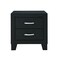 Homeroots 22" Black Solid and Manufactured Wood Two Drawer Nightstand 564656 - alternate 6