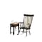 Homeroots 33" X 25" X 45" Black Wood Rocking Chair 374187 - alternate 4