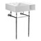 Kingston Brass 24" Solid Surface Console Sink with Brass Legs, 8-Inch, 3-Hole, Matte White/Polished Chrome KVPB3248SQA1 - alternate 1
