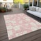 Homeroots 3' X 5' Pink Ivory And Gray Floral Washable Indoor Outdoor Area Rug 599904 - alternate 5