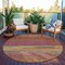 Homeroots 8' Blush Round Abstract Washable Indoor Outdoor Area Rug 608633 - alternate 5