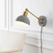 Jonathan Y Lisa 18 in. Swing Arm 1-Light Modern Midcentury Iron USB Charging Port LED Sconce, Grey/Brass Gold JYL1301C - alternate 9