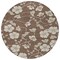 Homeroots 8' Brown And Beige Round Floral Washable Indoor Outdoor Area Rug 599870 - alternate 4