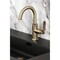 Kingston Brass One-Handle Single-Hole Bathroom Faucet with Deck Plate and Push Pop-Up Drain, Antique Brass KSD2213KL - alternate 4