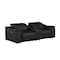 Homeroots 93in Black and Silver Leather Power Reclining Loveseat 643824 - alternate 1