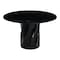 Homeroots 48" Black Marble and Wood Pedestal Base Round Top Dining Table 623352 - alternate 5