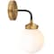 Jonathan Y Caleb 6" 1-Light Contemporary Transitional Iron/Glass LED Vanity Light, Brass Gold/Black/White JYL9056B - alternate 11