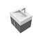 Castello Usa Nile 24-inch Black Vanity Set with White Top and Chrome Handles CB-MC-24BLK-CHR-2053-WH - alternate 1