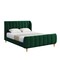 Homeroots Hunter Green Solid Wood King Tufted Upholstered Velvet Bed Frame 544853 - alternate 5