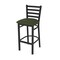 Holland Bar Stool Co 25" Stationary Counter Stool, Black Wrinkle, Canter Pine Seat 40025BW010 - alternate 1